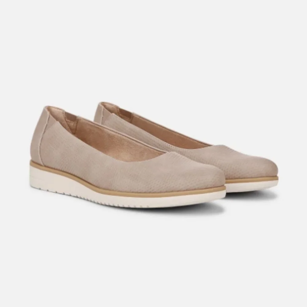 Naturalizer Ballet Flat Platform Heel Casual Comfort Tan White Women US 9.5